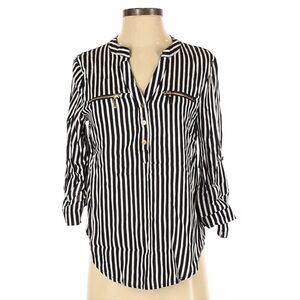 Streetwear Society Black and White Striped Blouse